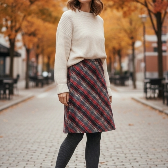 wardrobe essentials Dresses & Skirts - Wardrobe Essentials Vintage wool plaid skirt tartan skirt Size 10 Made In Canada